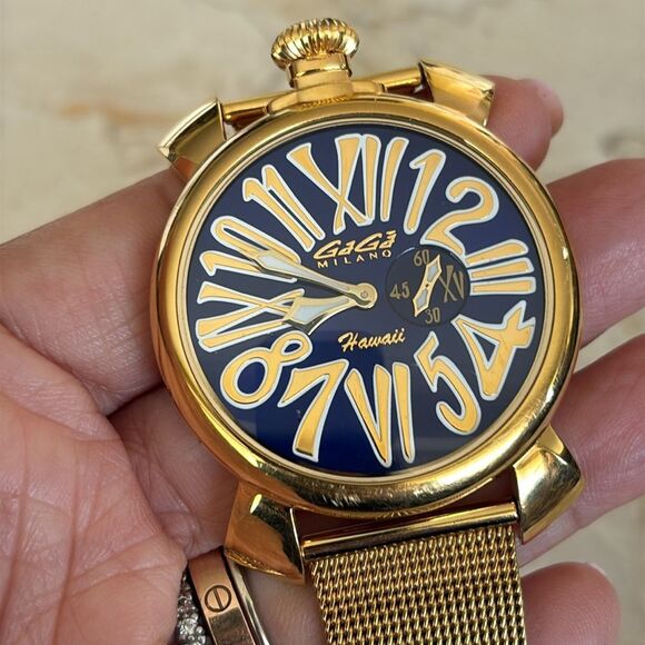 GaGa MILANO Manuale 46 Hawaii Limited Quartz Watch Rare Box & Papers - Picture 3 of 16